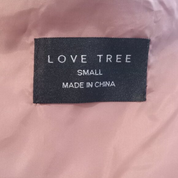 LOVE TREE Pale Pink Brown Quilted Vest Womans Size Small - Picture 9 of 11
